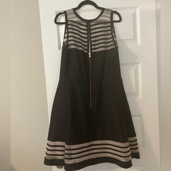 NWT, Taylor, Black and tan (sheer) dress, Size 14, Gold zipper in back - Picture 2 of 4